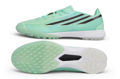 Adidas F50 Hyperfast League TF Artificial Turf Soccer Shoes - Green/Mint Green/Black