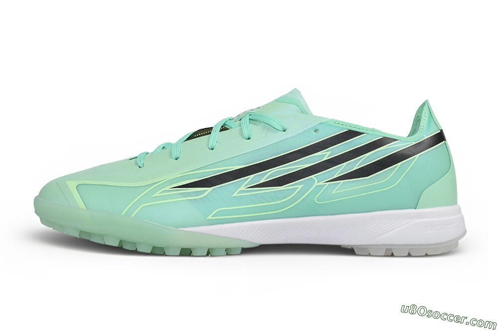 Adidas F50 Hyperfast League TF Artificial Turf Soccer Shoes - Green/Mint Green/Black 2