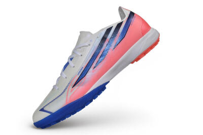 Adidas F50 Hyperfast League TF Artificial Turf Soccer Shoes - White/Cloud White/Lucid Pink