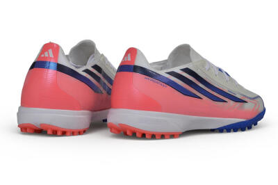Adidas F50 Hyperfast League TF Artificial Turf Soccer Shoes - White/Cloud White/Lucid Pink