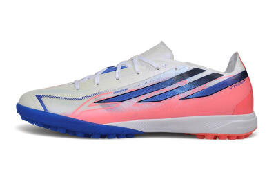 Adidas F50 Hyperfast League TF Artificial Turf Soccer Shoes - White/Cloud White/Lucid Pink