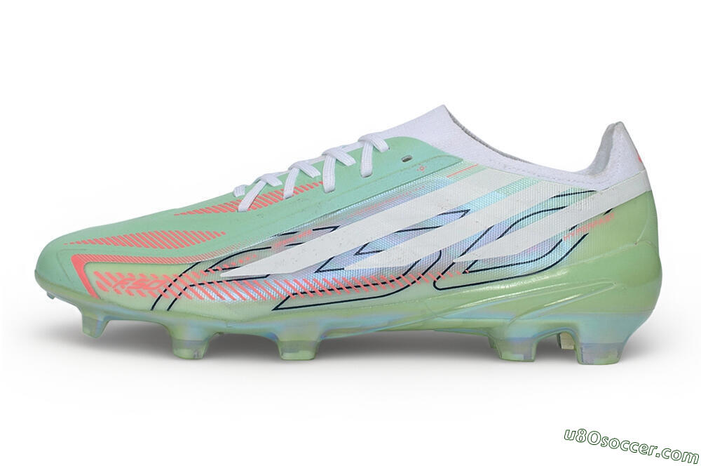 Adidas F50 Hyperfast Elite Laceless FG Firm Ground Soccer Cleats - Green/Mint Green/Iridescent White 2