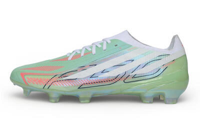 Adidas F50 Hyperfast Elite Laceless FG Firm Ground Soccer Cleats - Green/Mint Green/Iridescent White