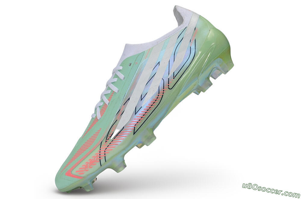 Adidas F50 Hyperfast Elite Laceless FG Firm Ground Soccer Cleats - Green/Mint Green/Iridescent White 5