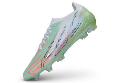 Adidas F50 Hyperfast Elite Laceless FG Firm Ground Soccer Cleats - Green/Mint Green/Iridescent White