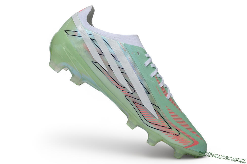 Adidas F50 Hyperfast Elite Laceless FG Firm Ground Soccer Cleats - Green/Mint Green/Iridescent White 4