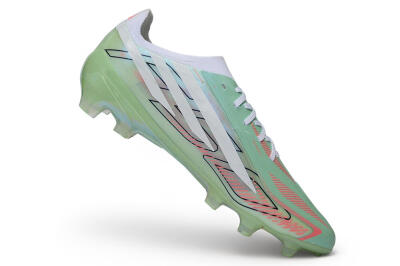 Adidas F50 Hyperfast Elite Laceless FG Firm Ground Soccer Cleats - Green/Mint Green/Iridescent White