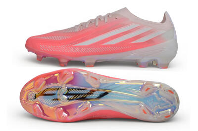 Adidas F50 Hyperfast Elite Laceless FG Firm Ground Soccer Cleats - Pink/Sunset Pink/Iridescent White