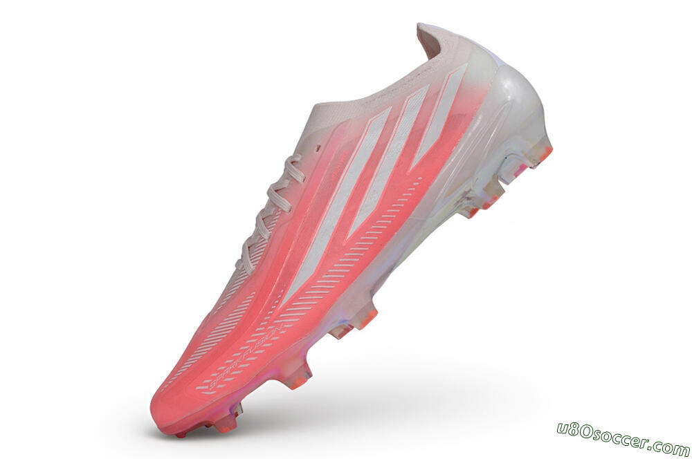 Adidas F50 Hyperfast Elite Laceless FG Firm Ground Soccer Cleats - Pink/Sunset Pink/Iridescent White 5