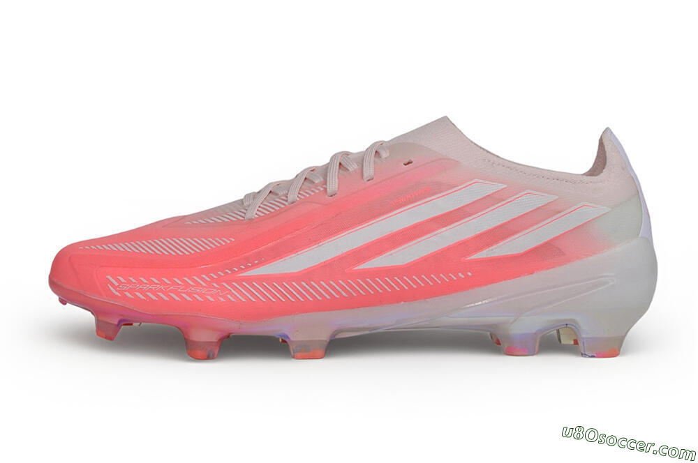 Adidas F50 Hyperfast Elite Laceless FG Firm Ground Soccer Cleats - Pink/Sunset Pink/Iridescent White 2