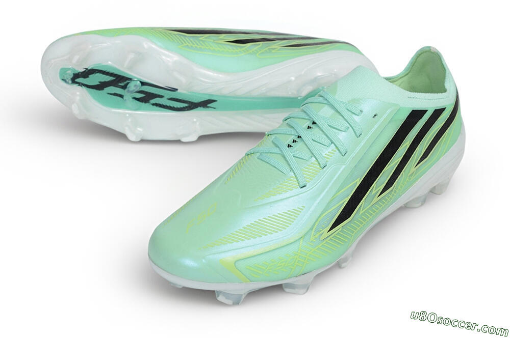 Adidas F50 Hyperfast Elite Laceless FG Firm Ground Soccer Cleats - Green/Mint Glow/Core Black 3