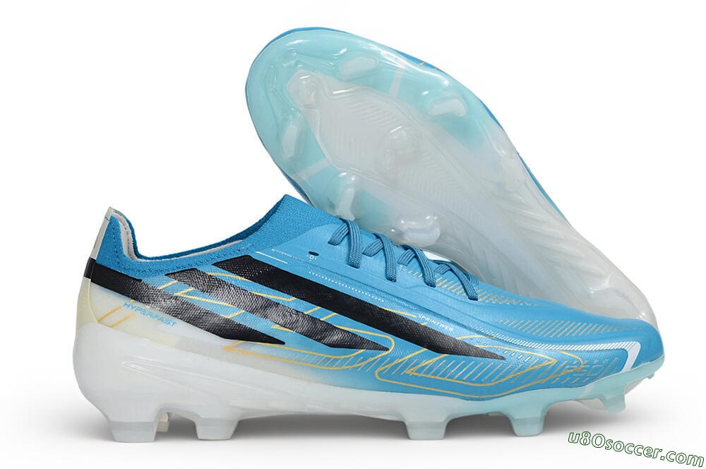 Adidas F50 Hyperfast Elite Laceless FG Firm Ground Soccer Cleats - Blue/Clear Blue/Core Black 1