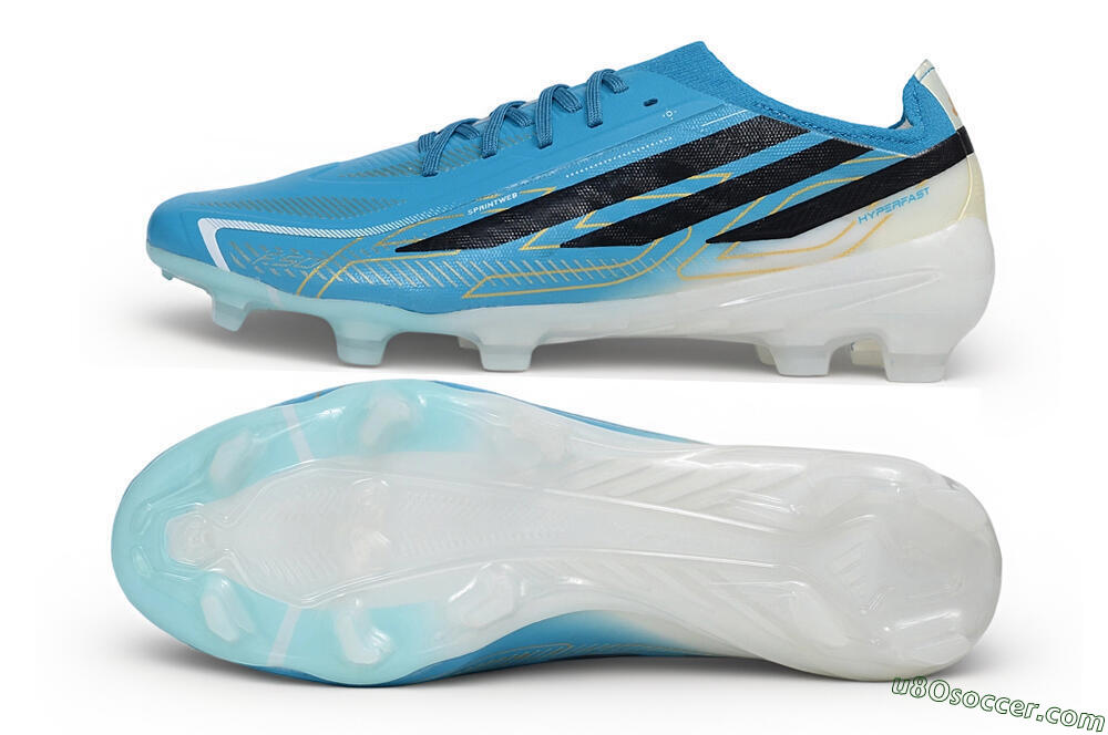Adidas F50 Hyperfast Elite Laceless FG Firm Ground Soccer Cleats - Blue/Clear Blue/Core Black 0