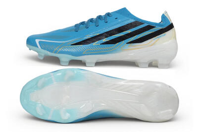 Adidas F50 Hyperfast Elite Laceless FG Firm Ground Soccer Cleats - Blue/Clear Blue/Core Black