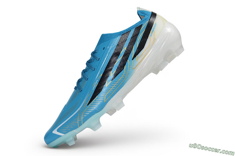 Adidas F50 Hyperfast Elite Laceless FG Firm Ground Soccer Cleats - Blue/Clear Blue/Core Black 5