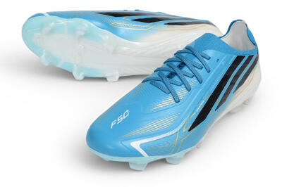 Adidas F50 Hyperfast Elite Laceless FG Firm Ground Soccer Cleats - Blue/Clear Blue/Core Black
