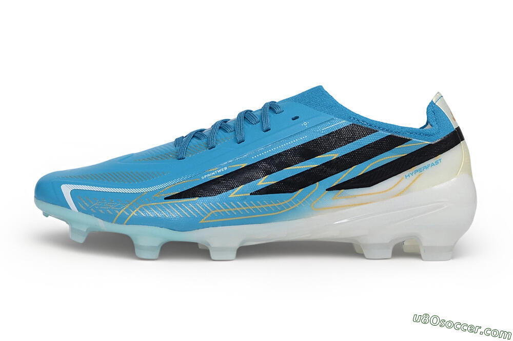 Adidas F50 Hyperfast Elite Laceless FG Firm Ground Soccer Cleats - Blue/Clear Blue/Core Black 2