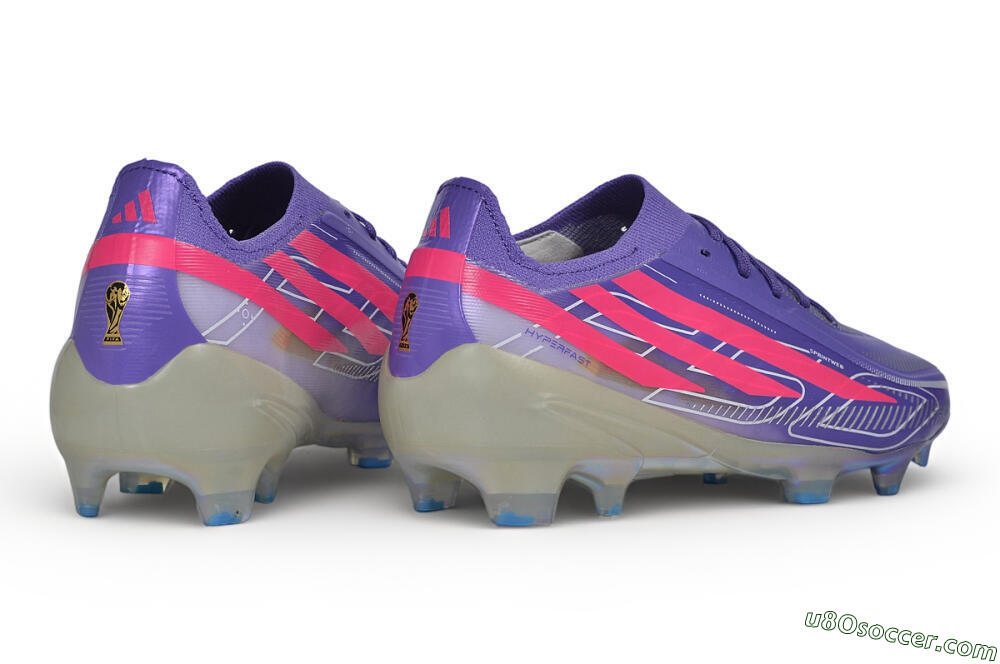 Adidas F50 Hyperfast Elite Laceless FG Firm Ground Soccer Cleats - Purple/Lucid Purple/Lucid Pink 6