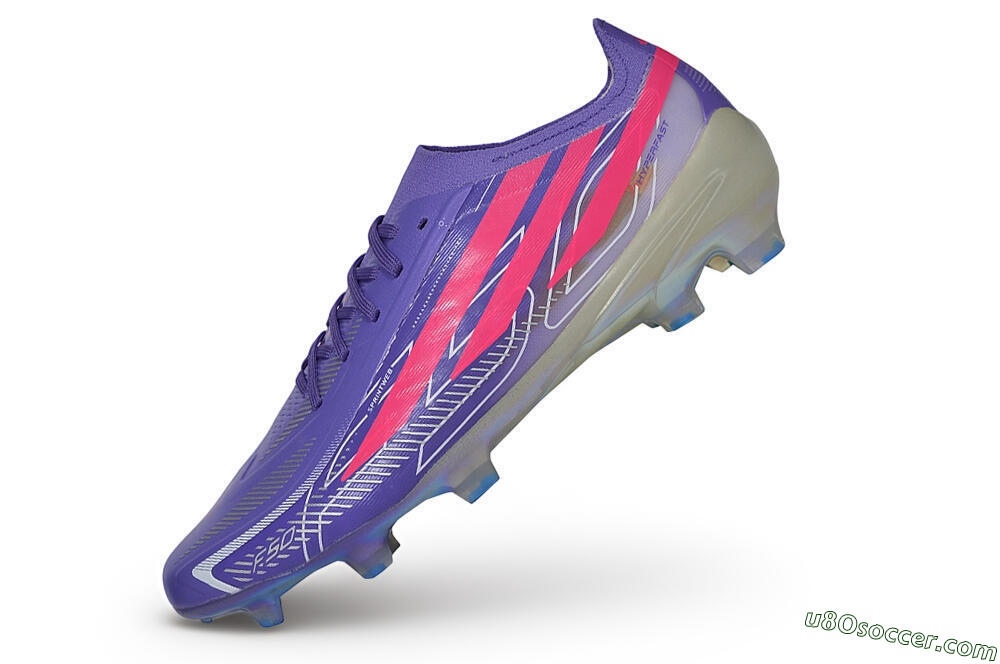 Adidas F50 Hyperfast Elite Laceless FG Firm Ground Soccer Cleats - Purple/Lucid Purple/Lucid Pink 5