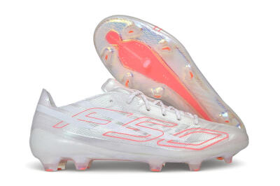 Adidas F50 Hyperfast Evo FG Firm Ground Soccer Cleats - White/Cloud White/Solar Red