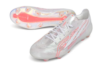 Adidas F50 Hyperfast Evo FG Firm Ground Soccer Cleats - White/Cloud White/Solar Red