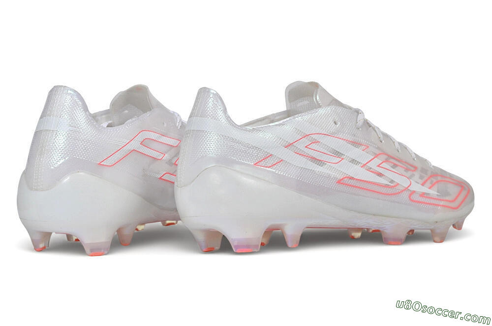 Adidas F50 Hyperfast Evo FG Firm Ground Soccer Cleats - White/Cloud White/Solar Red 6