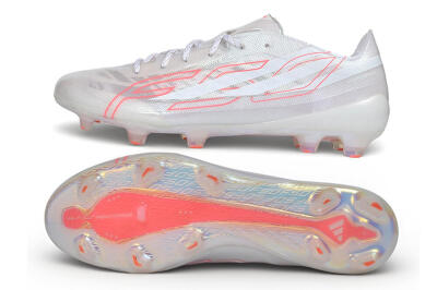 Adidas F50 Hyperfast Evo FG Firm Ground Soccer Cleats - White/Cloud White/Solar Red