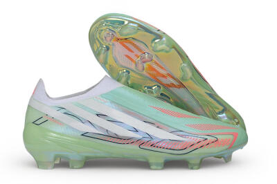 Adidas F50 Hyperfast Elite Laceless FG Firm Ground Soccer Cleats - Green/Mint/Iridescent