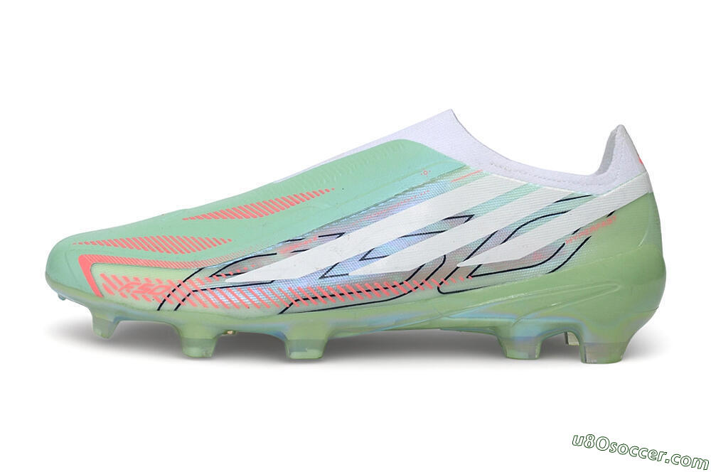 Adidas F50 Hyperfast Elite Laceless FG Firm Ground Soccer Cleats - Green/Mint/Iridescent 2