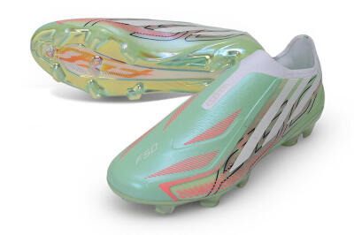 Adidas F50 Hyperfast Elite Laceless FG Firm Ground Soccer Cleats - Green/Mint/Iridescent