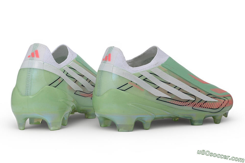 Adidas F50 Hyperfast Elite Laceless FG Firm Ground Soccer Cleats - Green/Mint/Iridescent 6