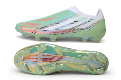 Adidas F50 Hyperfast Elite Laceless FG Firm Ground Soccer Cleats - Green/Mint/Iridescent
