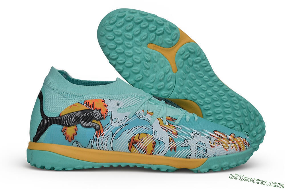 Puma Future 9 Ultimate TF Artificial Turf Soccer Shoes - Turquoise/Island Paradise/Golden Hour 1