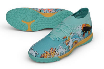 Puma Future 9 Ultimate TF Artificial Turf Soccer Shoes - Turquoise/Island Paradise/Golden Hour