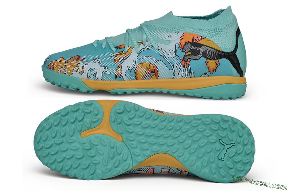 Puma Future 9 Ultimate TF Artificial Turf Soccer Shoes - Turquoise/Island Paradise/Golden Hour 0