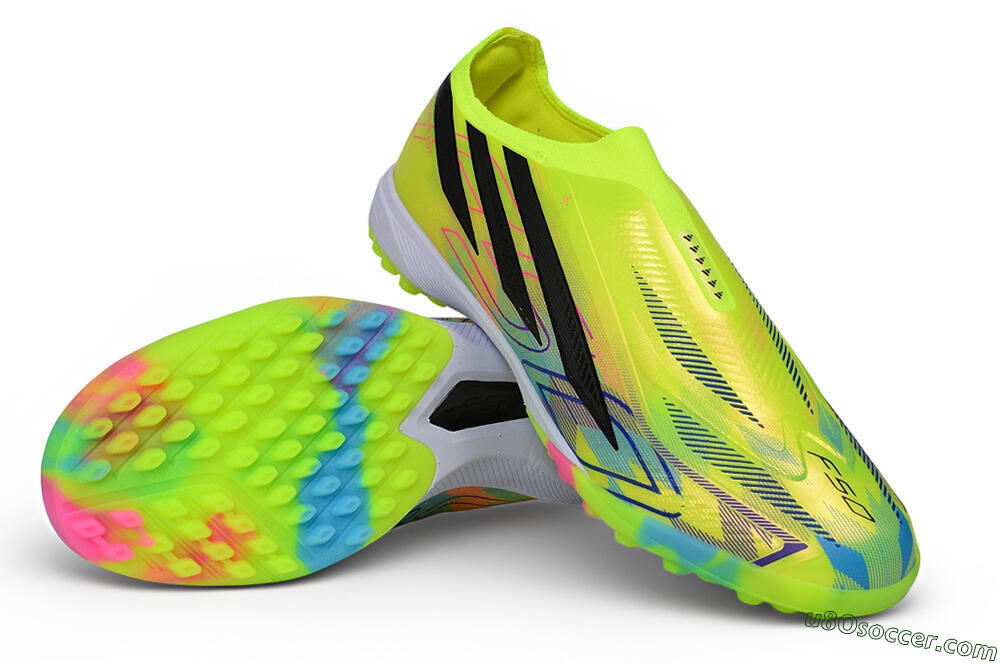 Adidas F50 Hyperfast Elite Laceless TF Artificial Turf Soccer Shoes - Yellow/Solar Yellow/Core Black 3