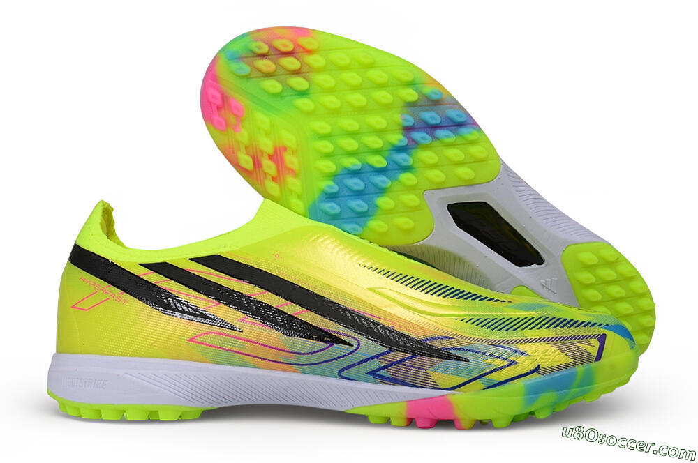 Adidas F50 Hyperfast Elite Laceless TF Artificial Turf Soccer Shoes - Yellow/Solar Yellow/Core Black 1
