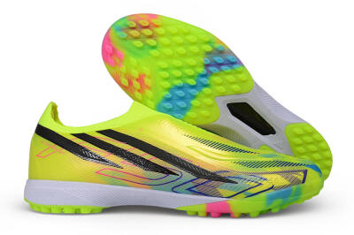 Adidas F50 Hyperfast Elite Laceless TF Artificial Turf Soccer Shoes - Yellow/Solar Yellow/Core Black