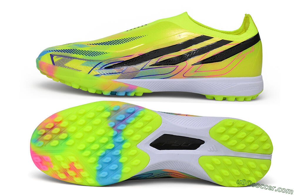 Adidas F50 Hyperfast Elite Laceless TF Artificial Turf Soccer Shoes - Yellow/Solar Yellow/Core Black 0