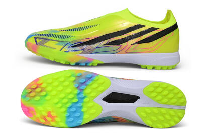 Adidas F50 Hyperfast Elite Laceless TF Artificial Turf Soccer Shoes - Yellow/Solar Yellow/Core Black