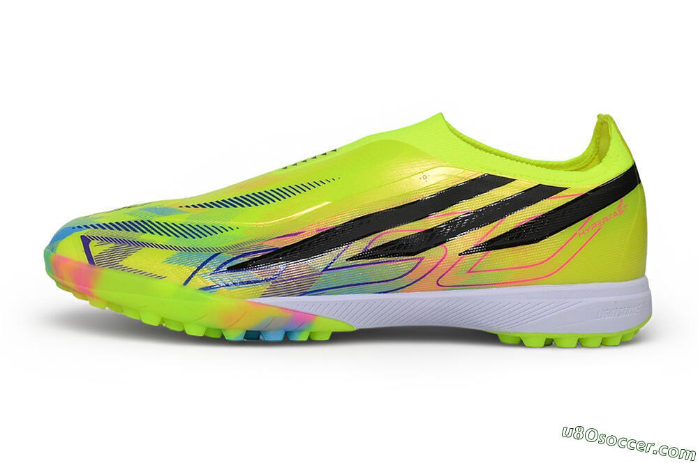 Adidas F50 Hyperfast Elite Laceless TF Artificial Turf Soccer Shoes - Yellow/Solar Yellow/Core Black 2