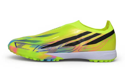Adidas F50 Hyperfast Elite Laceless TF Artificial Turf Soccer Shoes - Yellow/Solar Yellow/Core Black