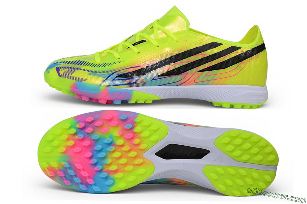 Adidas F50 Hyperfast Pro TF Artificial Turf Soccer Shoes - Yellow/Solar Yellow/Lucid Blue 0