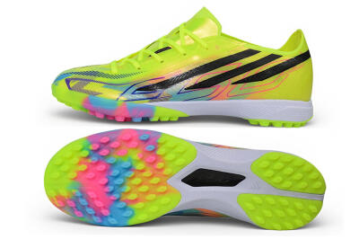 Adidas F50 Hyperfast Pro TF Artificial Turf Soccer Shoes - Yellow/Solar Yellow/Lucid Blue