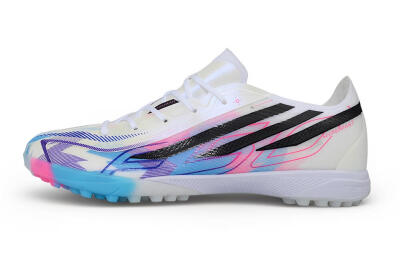 Adidas F50 Hyperfast Pro TF Artificial Turf Soccer Shoes - White/Electric Blue/Hyper Pink