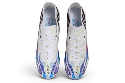 Adidas F50 Hyperfast Elite FG Firm Ground Soccer Cleats - White/Iridescent Blue/Solar Pink