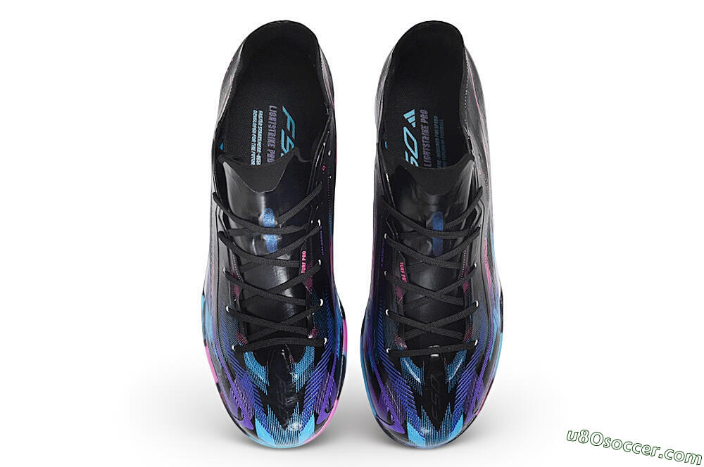 Adidas F50 Hyperfast Pro TF Artificial Turf Soccer Shoes - Black/Electric Blue/Vivid Pink 4