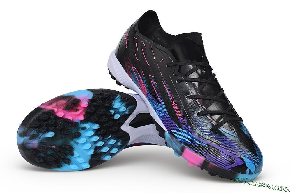 Adidas F50 Hyperfast Pro TF Artificial Turf Soccer Shoes - Black/Electric Blue/Vivid Pink 3