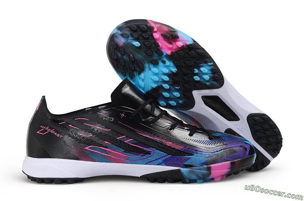 Adidas F50 Hyperfast Pro TF Artificial Turf Soccer Shoes - Black/Electric Blue/Vivid Pink 1