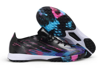 Adidas F50 Hyperfast Pro TF Artificial Turf Soccer Shoes - Black/Electric Blue/Vivid Pink
